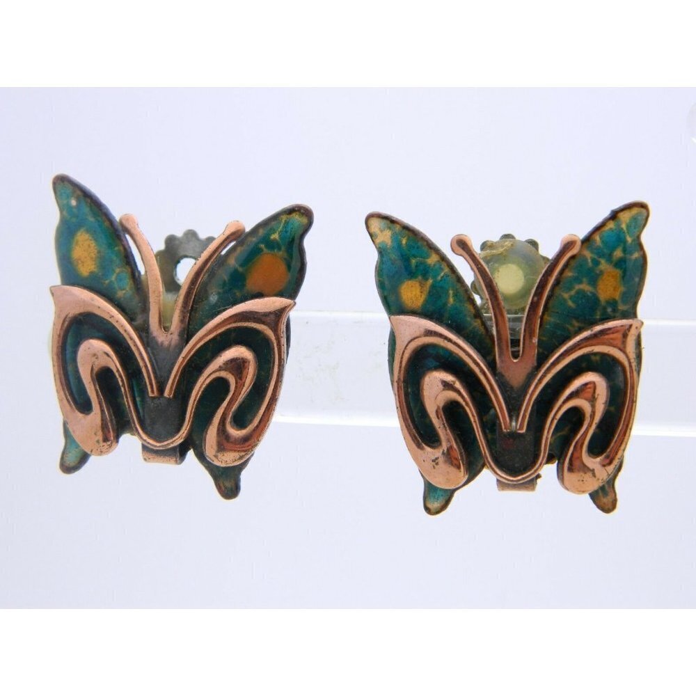 MATISSE RENOIR Green Yellow Enamel Butterfly